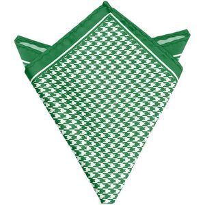 Houndstooth Handkerchiefs Self-Fold Pocket Square for Suit Formal Green